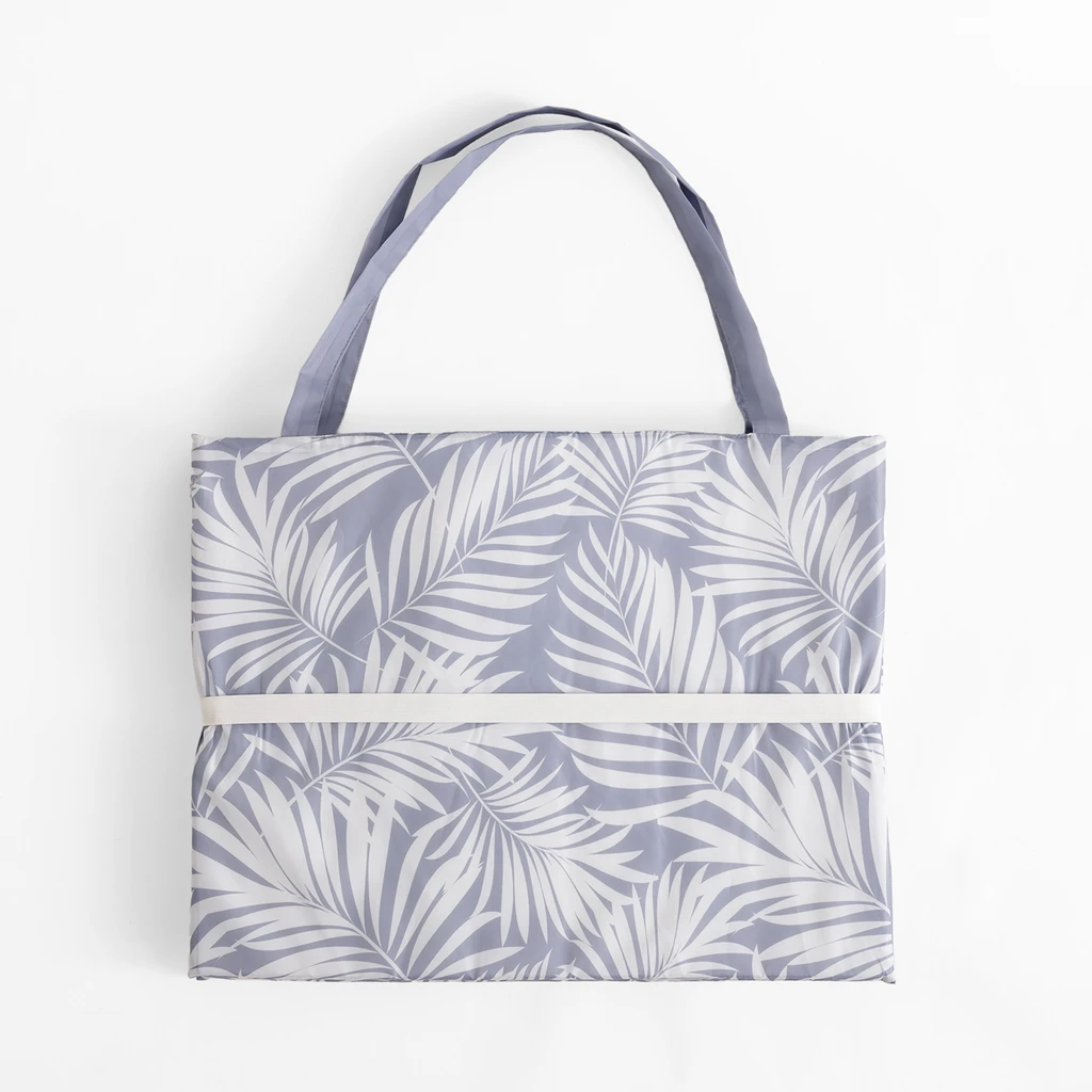 Plážová podložka so vzorom listov, sivá 50x160 cm