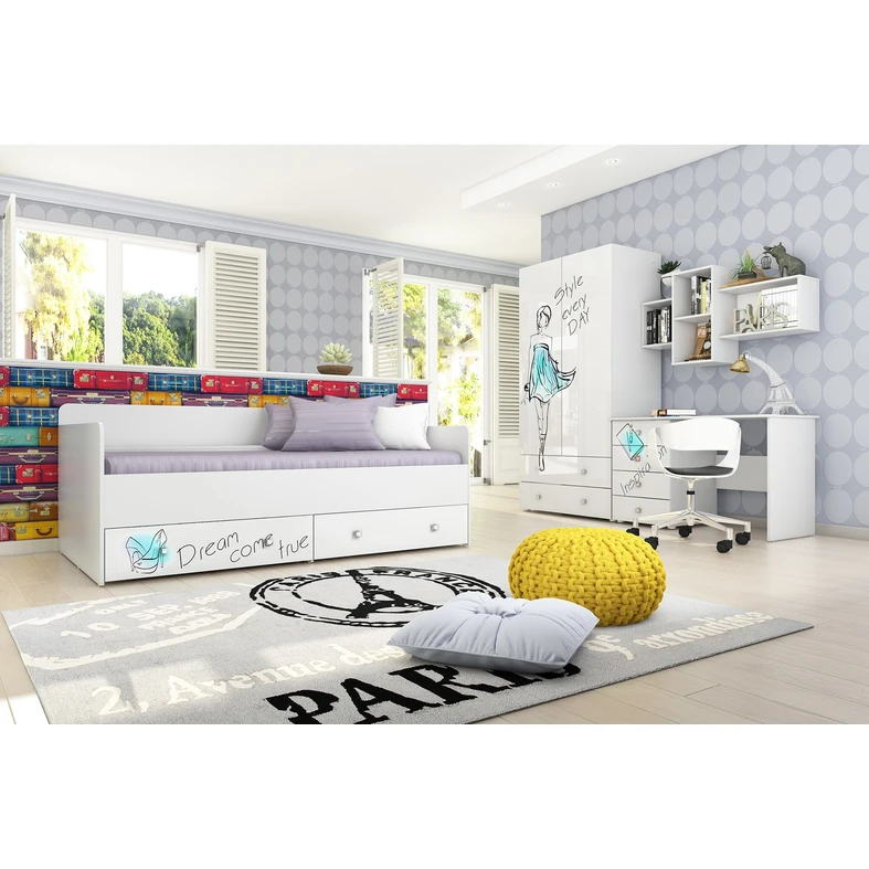 Závesná polica štvorcová biela MODERN