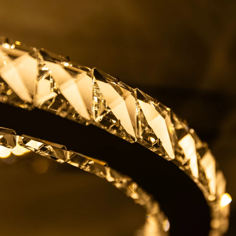 Stropné LED svietidlo GIRONA 2 krúžky chróm