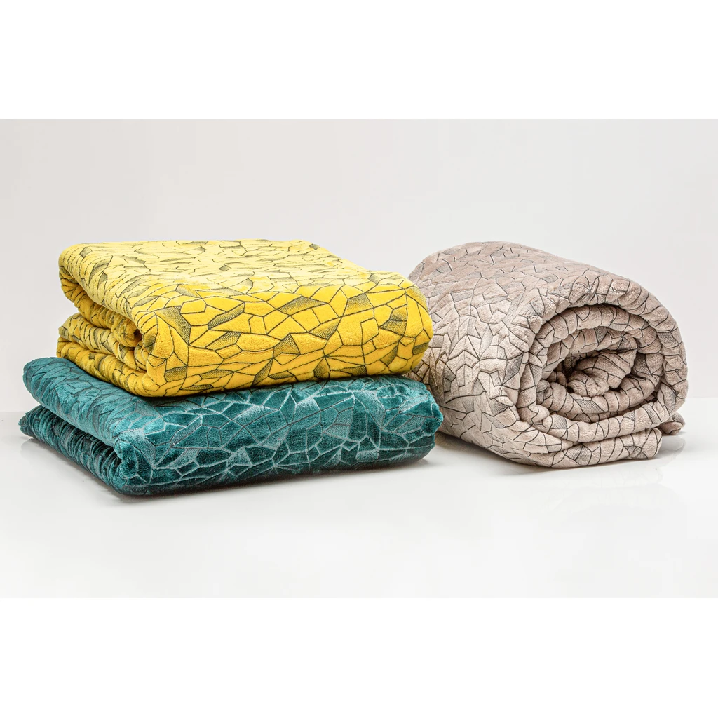 Žltá deka s geometrickým vzorom GEOM 150x200 cm