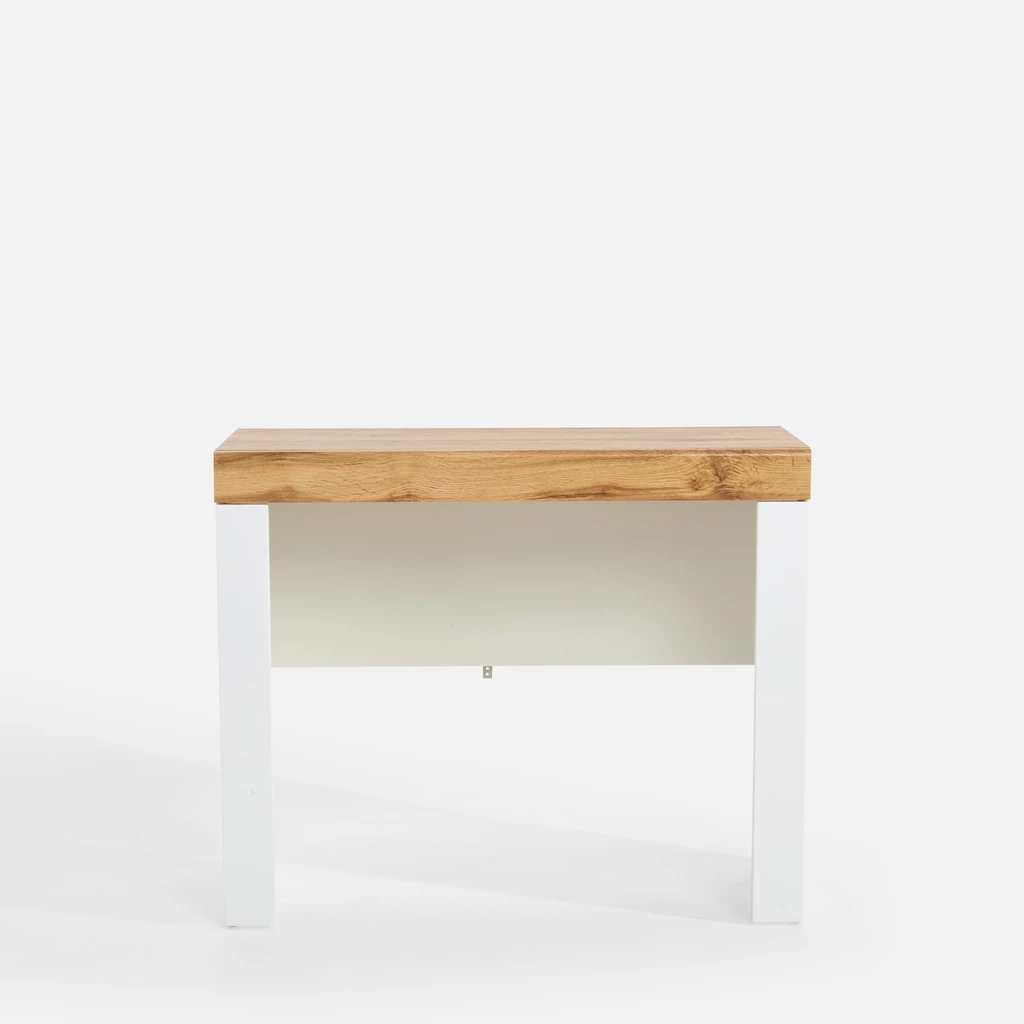 Biała toaletka z szufladą ukrytą w blacie