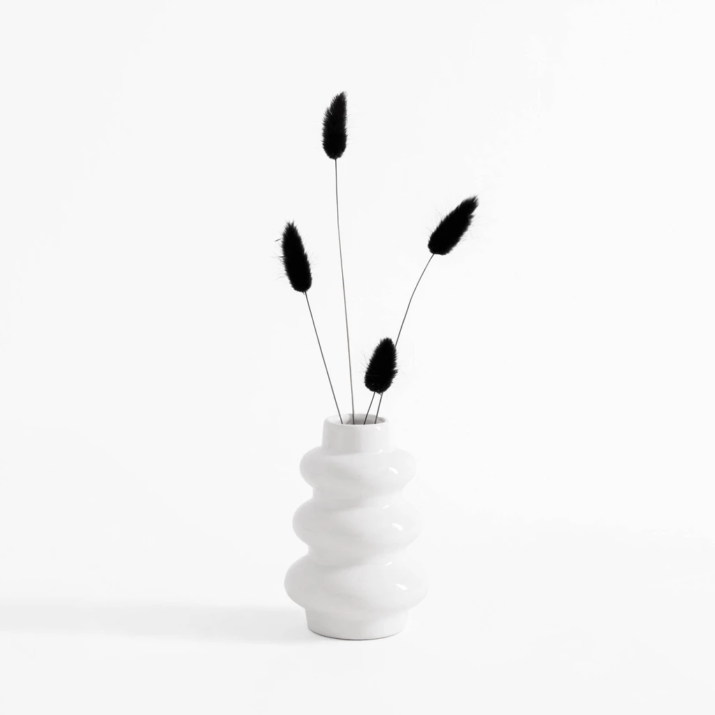 Váza snehuliak v bielej farbe 12 cm