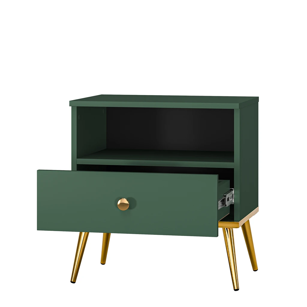 Nočný stolík so zásuvkou FOREST zelený