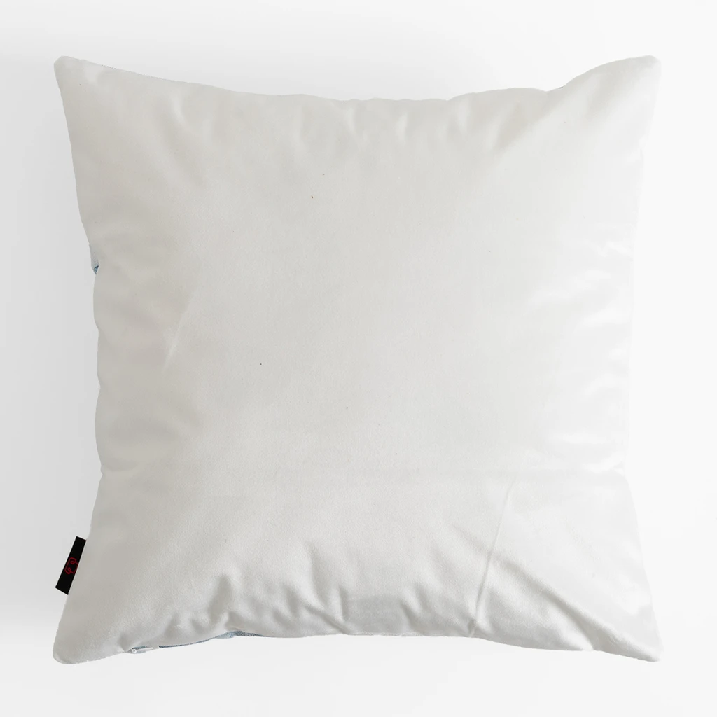 Biało-niebieska poszewka welurowa