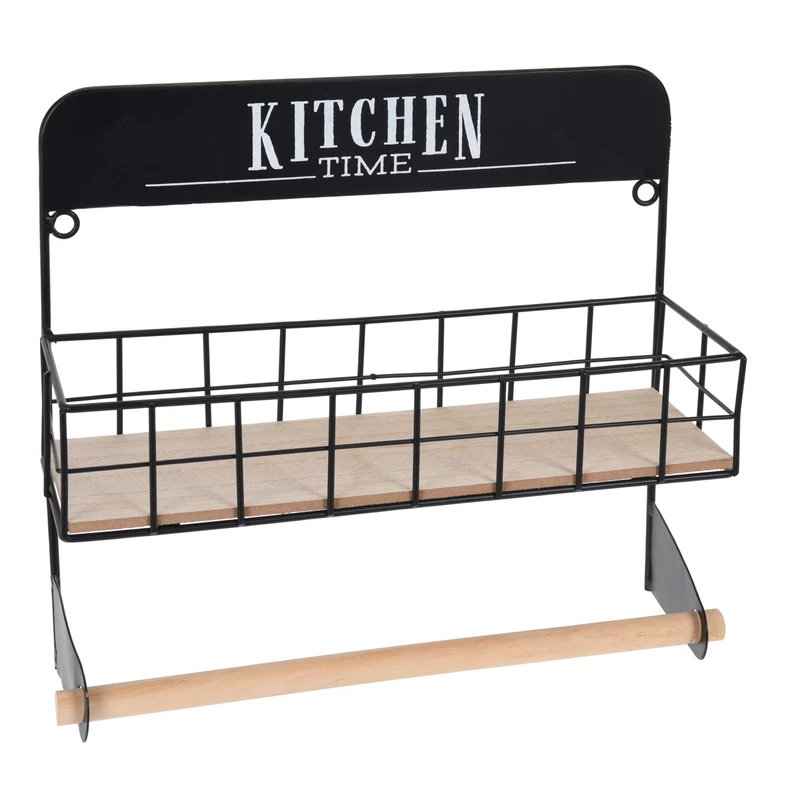 Závesná polica na korenie s držiakom na uteráky