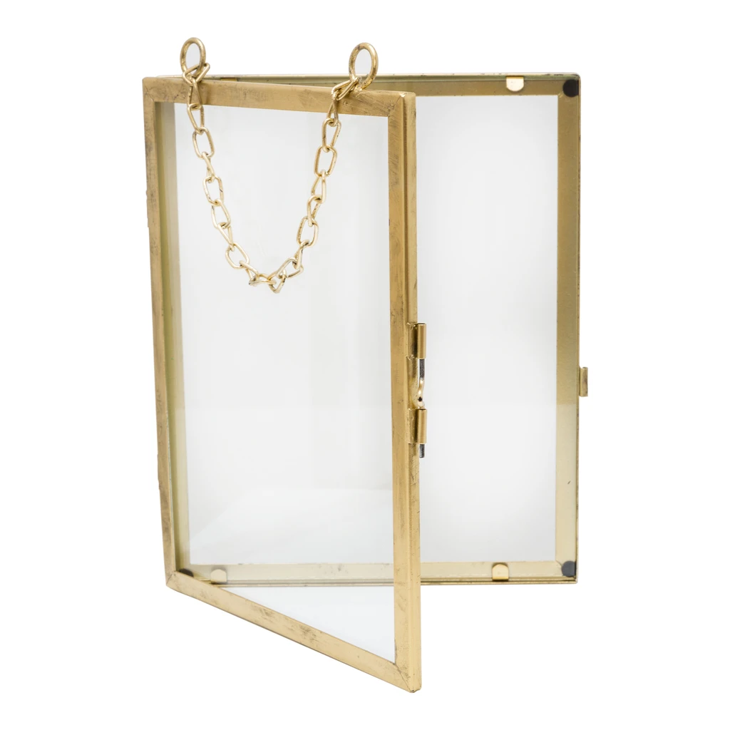 Skladací zlatý fotorámik 16 x 21 cm