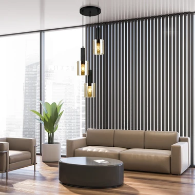 Závesné svietidlo SARDO kruhová základňa 3 tienidlá čierne