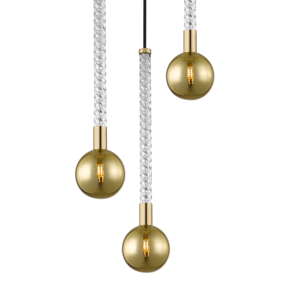 Lampa wisząca MIDA posiada oprawę przystosowaną dla 3 żarówek G9 o mocy maksymalnej 4W.