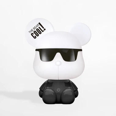 Nočná LED lampa bielo-čierna MACKO