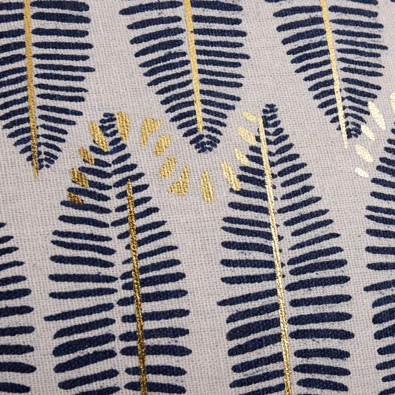 Beżowo-niebieska poszewka dekoracyjna w liście