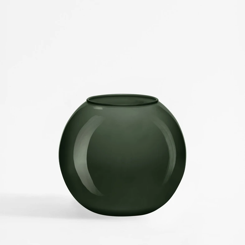 Tmavozelená váza GUĽA 17 cm