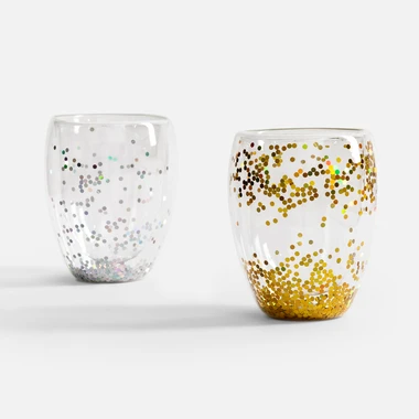 Dvojstenný hrnček so zlatými konfetami 350ml