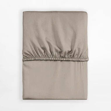 Saténové prestieradlo s gumičkou taupe PURE 180x200 cm