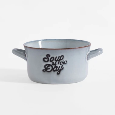 Keramická miska na polievku sivá 580 ml