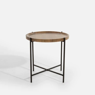 Stolík s podnosom v hnedo-čiernej farbe 41 cm