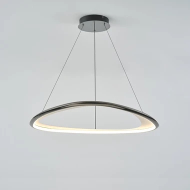 LED luster na lanku GETAFE chrómovaná čierna 85 cm