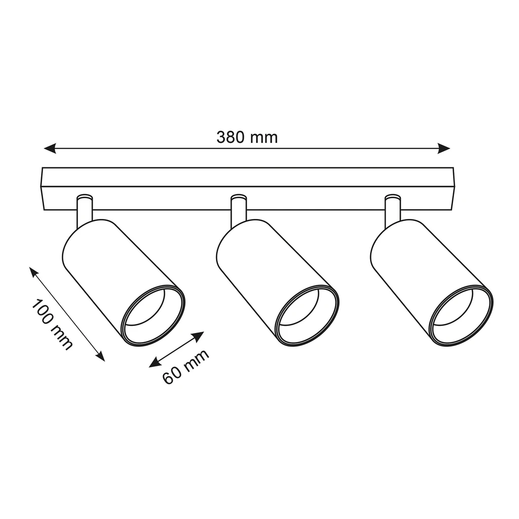 Lišta 3-bodový reflektor bielo-zlatý MARIBEL III