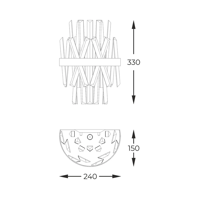 Nástenné svietidlo CONSTANTINOPLE glamour zlaté 24 cm