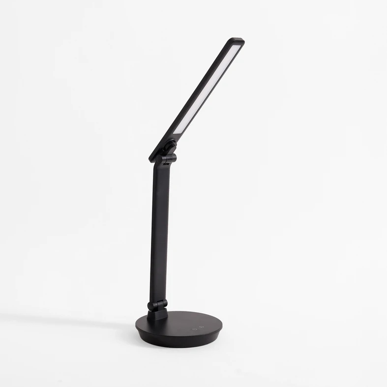 Stolná LED lampa s okrúhlou základňou čierna