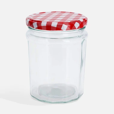 Sklenená nádoba s kovovým vekom 450 ml