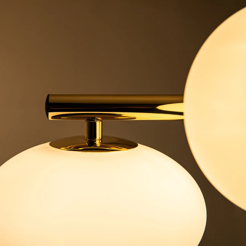 Stropné svietidlo v zlatej farbe 4 oválne tienidlá MILO 68x30 cm