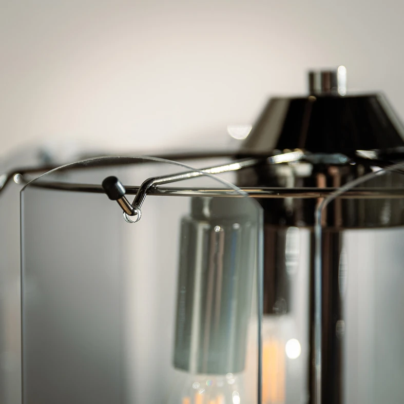 Stojacia lampa z dymového skla čierna NIRA