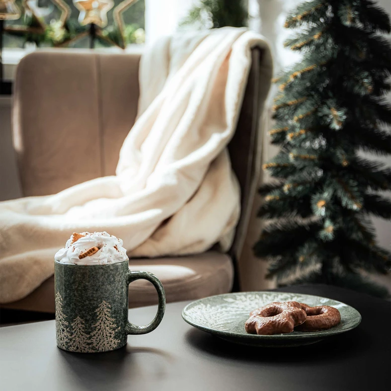 Keramický dezertný tanier zelený STROMČEKY 20 cm