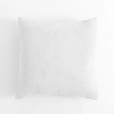 Dekoračný vankúš v snehobielej farbe BOUCLE 45x45 cm