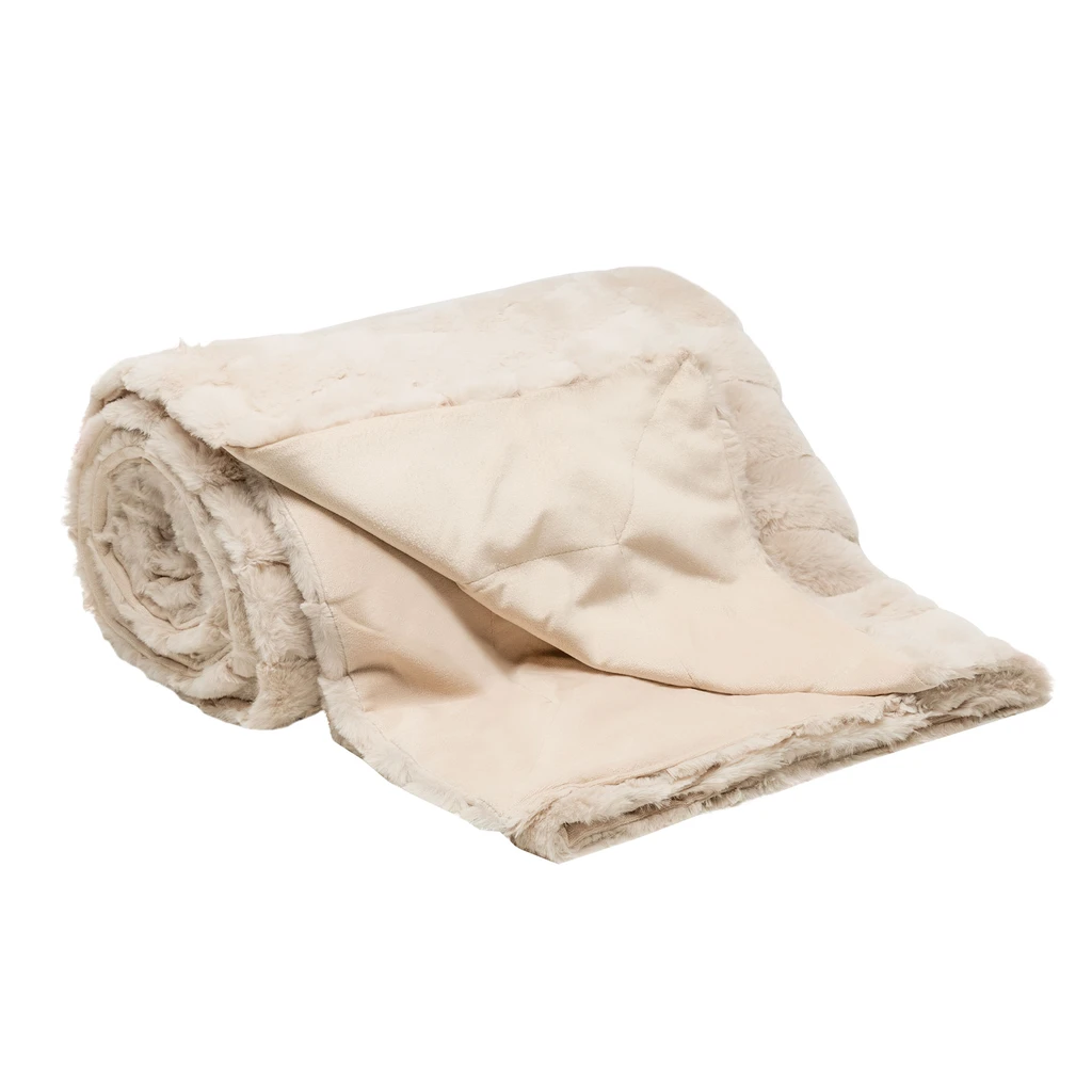 Béžová vlnená deka MAISON 150x200 cm