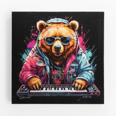 Maľba na plátne MEDVEDÍK 28x28 cm