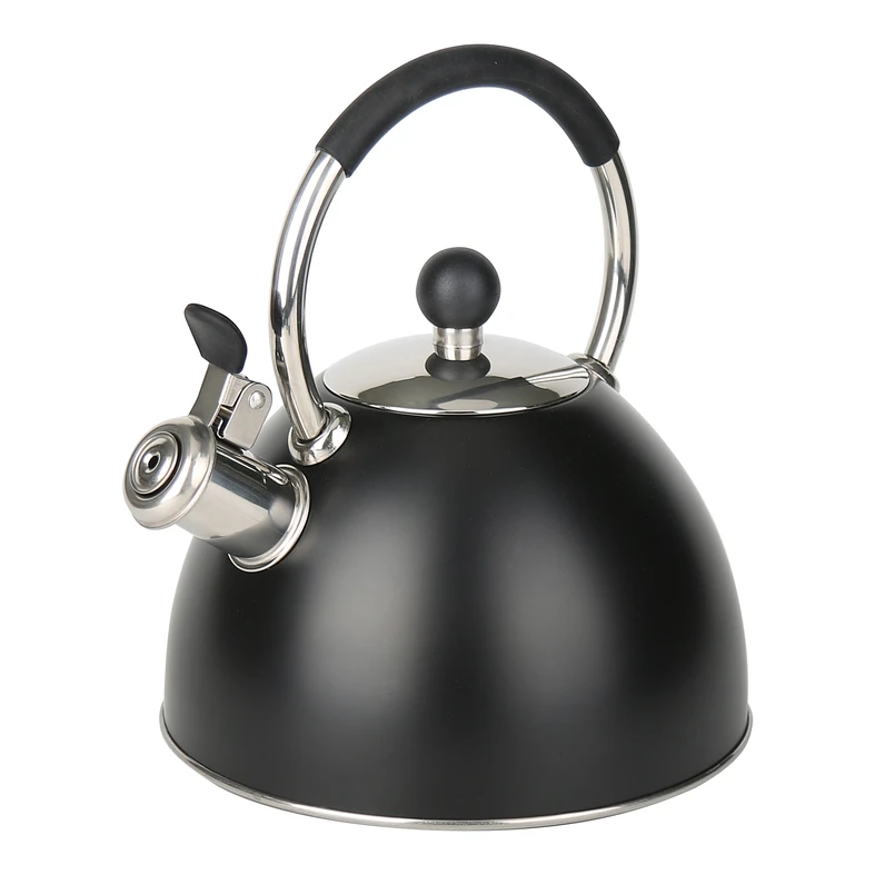 Čajník s pišťalou čierno-strieborný 2,5 l