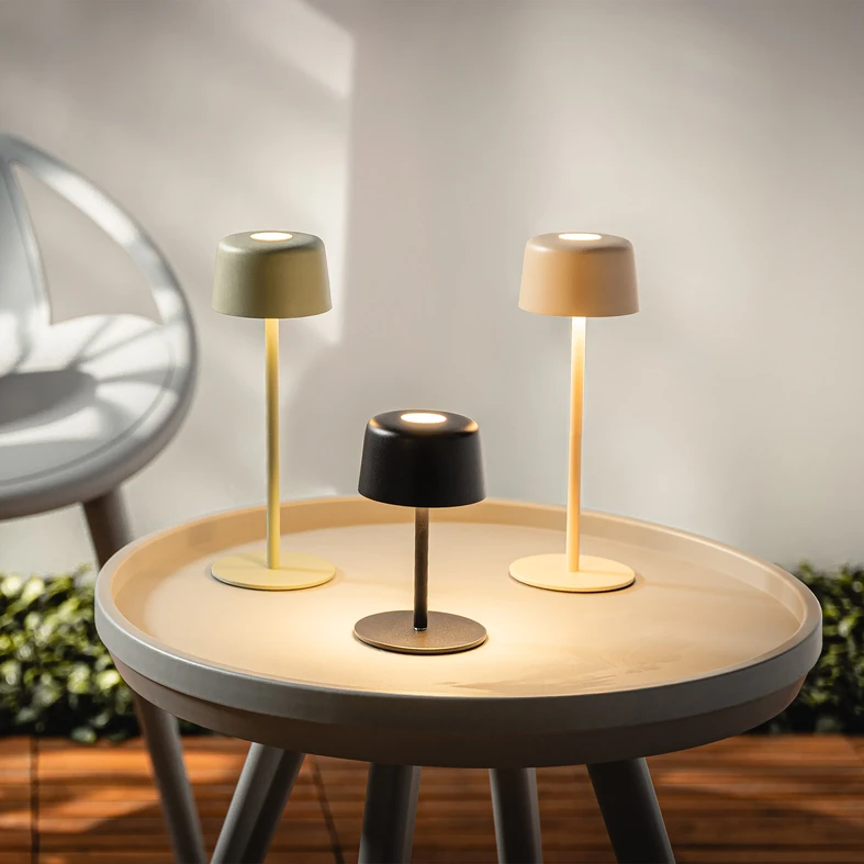 Stolná lampa LED IP44 čierna POCO