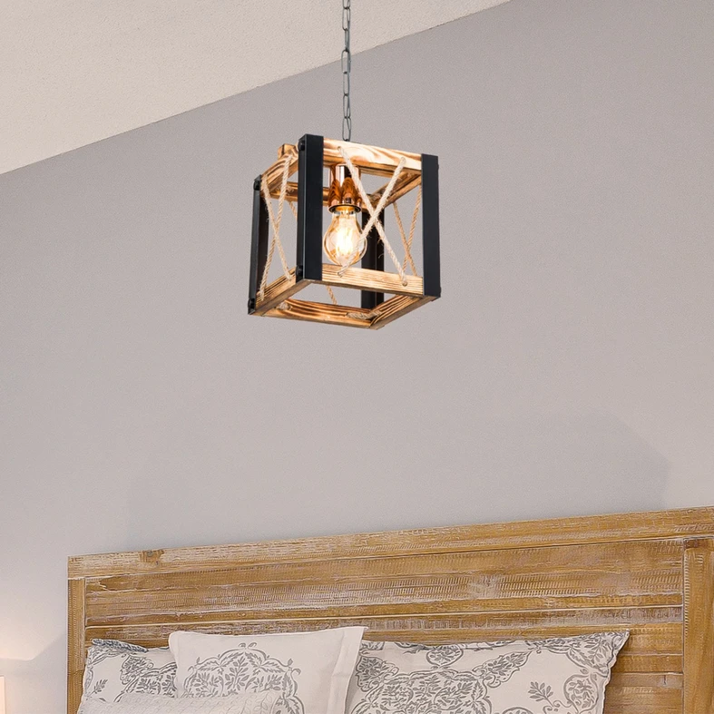 FARAH łączy cechy nowoczesnego, rustykalnego i loftowego oświetlenia. Jej atutem są naturalne komponenty w postaci drewna, metalu i liny z naturalnego tworzywa.