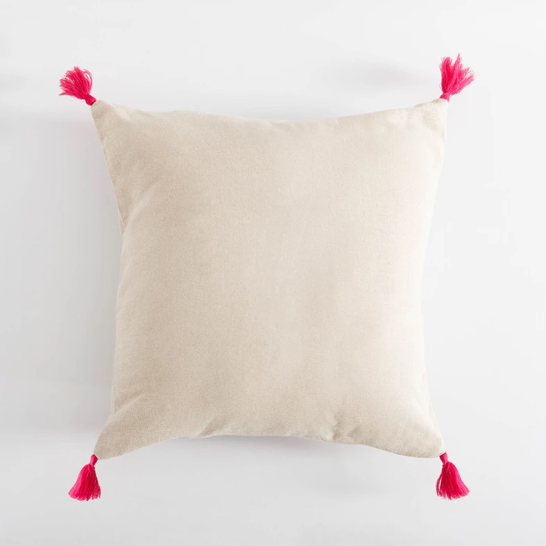 Dekoračná obliečka so strapcami ružová FLORIA 45x45 cm