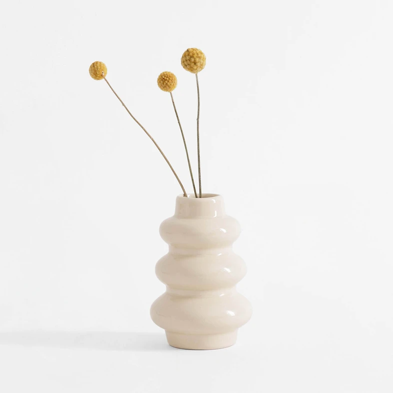 Váza snehuliak v béžovej farbe 12 cm