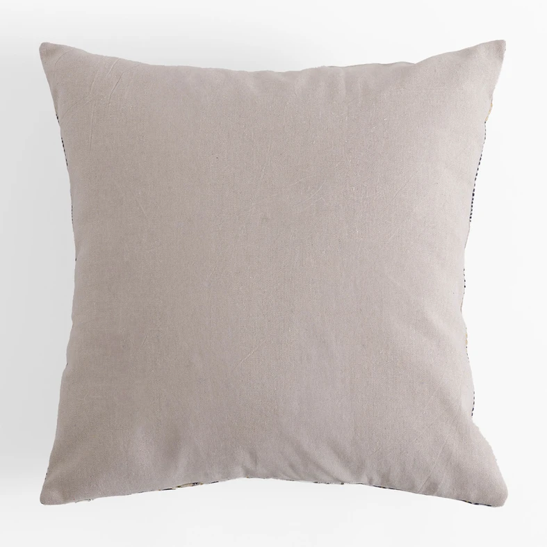 Beżowo-niebieska poszewka dekoracyjna w liście