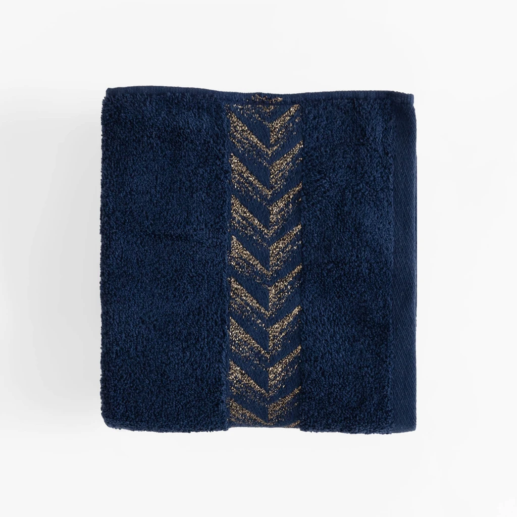 Súprava 2 uterákov biela/tmavomodrá GLOW