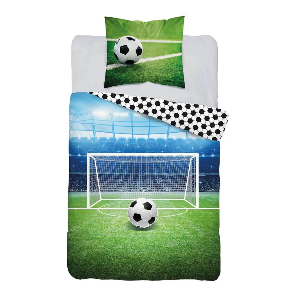 Posteľná bielizeň svietiaca v tme FLUO FUTBALOVÁ BRÁNA 140 x 200 cm