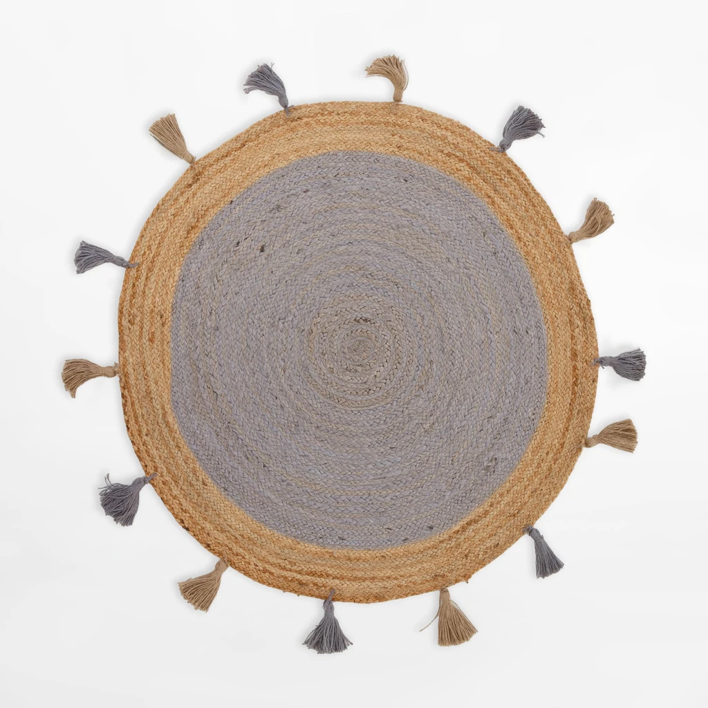 Okrúhly jutový koberec BRUGA, geometrický, 100 cm