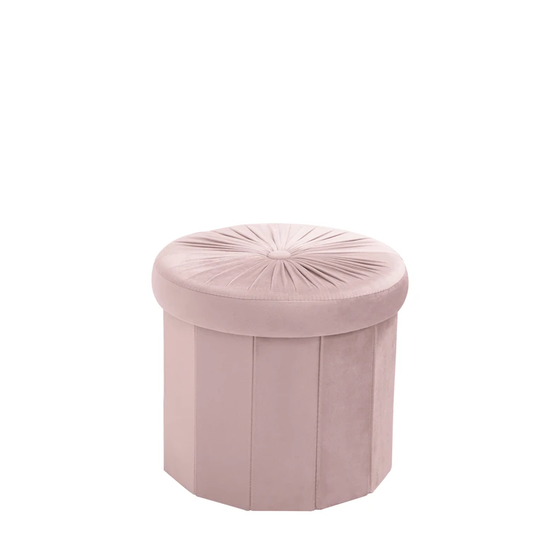 Okrúhla skladacia taburetka ružová 38x38 cm