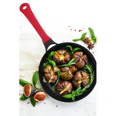 Indukčná panvica REVERO s červenou rukoväťou 28 cm