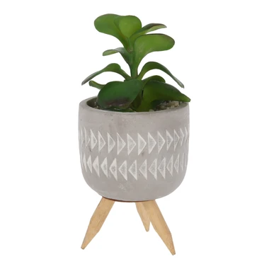 Umelý kvet v kvetináči na nožičkách 16 cm MIX