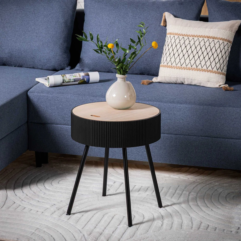 Okrúhly konferenčný stolík sivý 40,5x47,5 cm