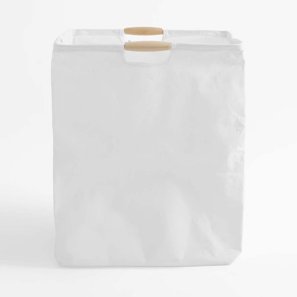 Biały kosz do przechowywania z uchwytami