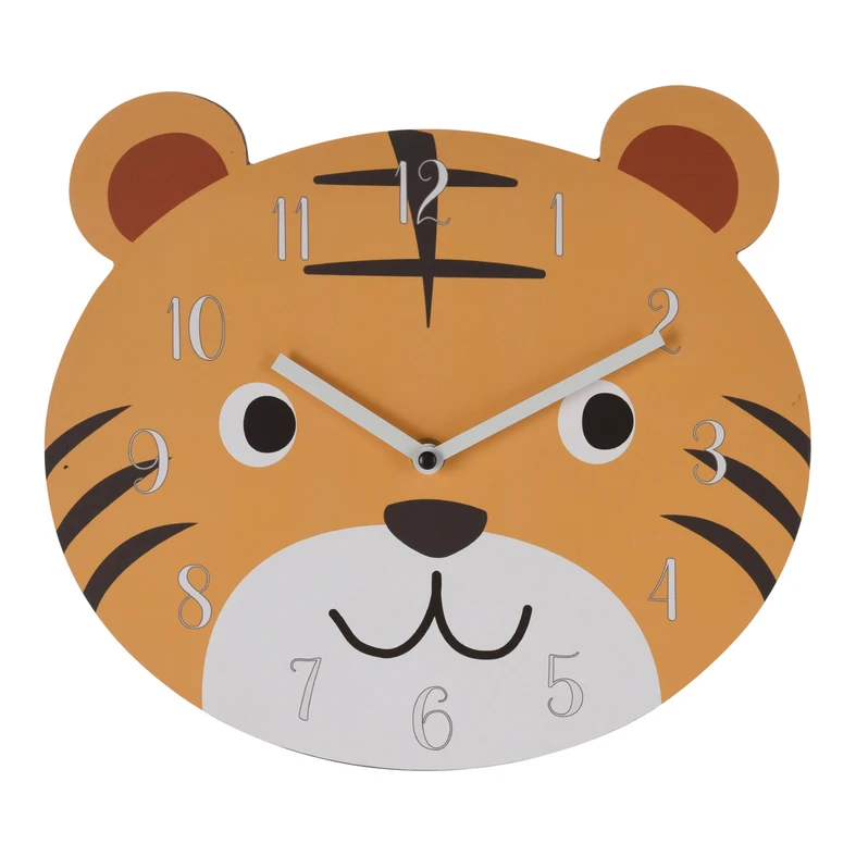 Detské nástenné hodiny oranžový MEDVEDÍK 27,5x31 cm