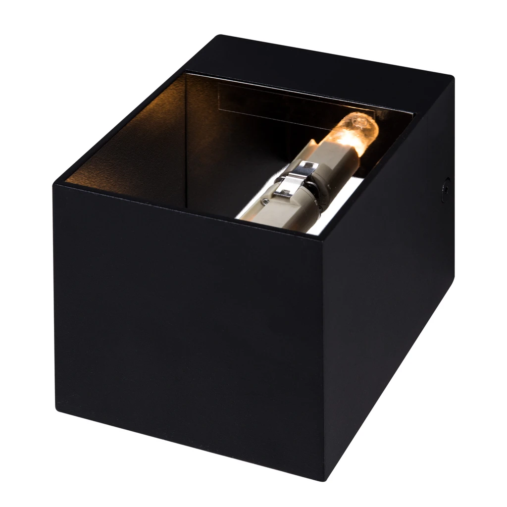 Čierne minimalistické nástenné svietidlo kocka TRANSFER WL