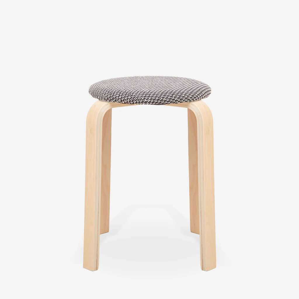 Sivá čalúnená taburetka CETON