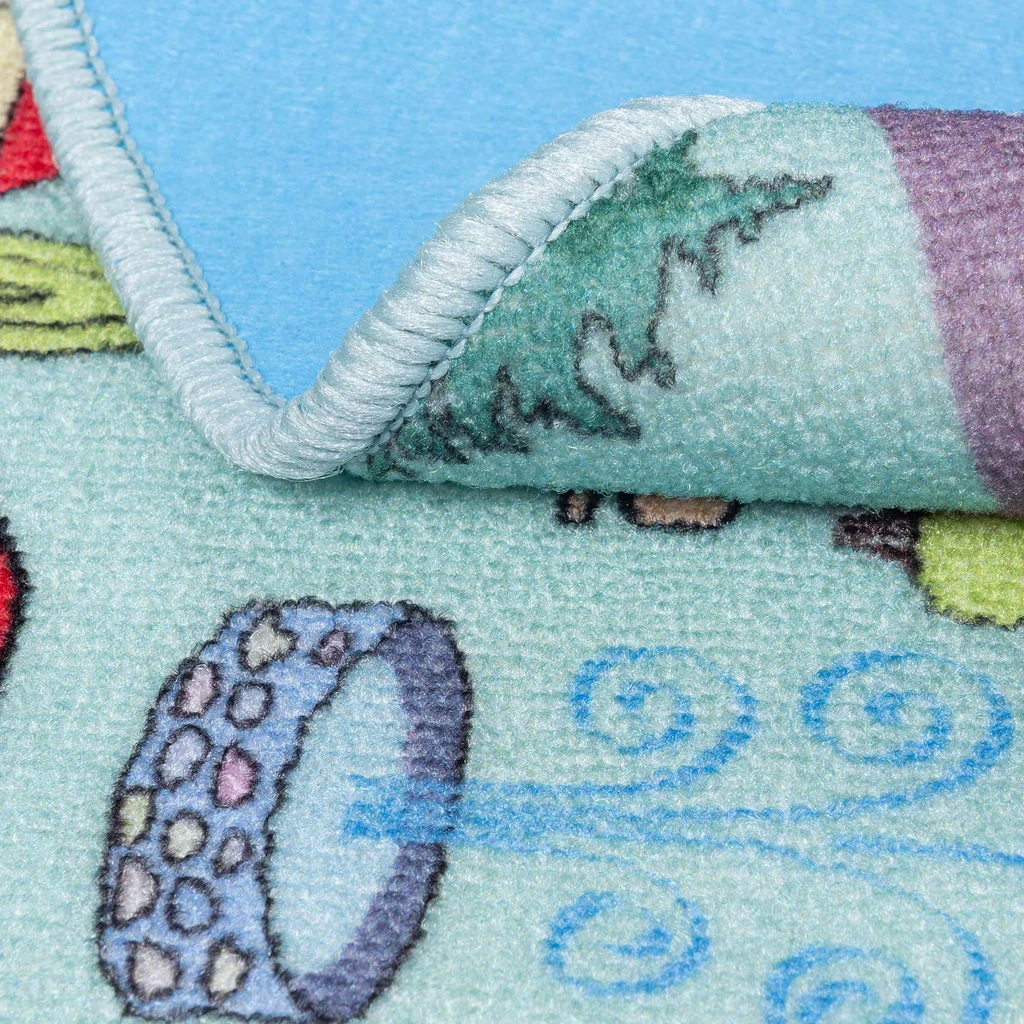 Koberec STELLA, okrúhly, ulice, morský, 120 cm