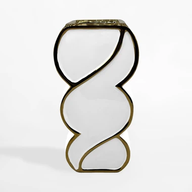 Moderná váza bielo-zlatá 30 cm