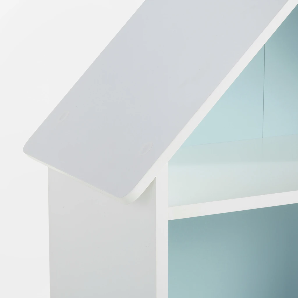 Knižnica v tvare domčeka FALIANO bielo-modrý